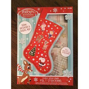 Rudolph The Red Nosed Reindeer Sew Design Make Your Own 18” Felt Stocking Kit